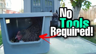 CHEAP And EASY DIY Nesting Box For Chickens No Tools Required [upl. by Bernardina]