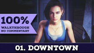 Resident Evil 3 Remake 100 Walkthrough Inferno No Damage No Shop Items No HUD 01 DOWNTOWN [upl. by Rubie522]