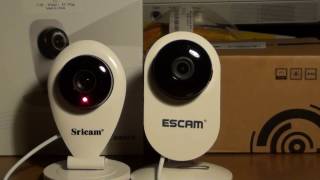 Сравнение и тест IP камеры ESCAM и Sricam 720P Wifi IP Camera подключение к смартфону [upl. by Anairuy]