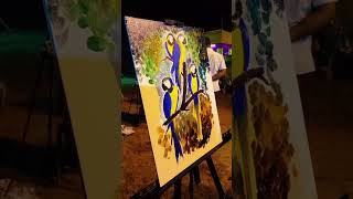 Live canvas painting at Ranaghat book fair shorts [upl. by Sussi]