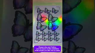 Make Butterfly Holographic Stickers From Home homemadestickers stickers stickers diystickers [upl. by Livingstone]