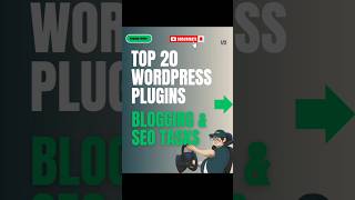 Top 20 WordPress plugins for blogging amp SEO task youtubeshorts blogging [upl. by Leunamesoj]