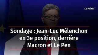 Sondage  JeanLuc Mélenchon en 3e position derrière Macron et Le Pen [upl. by Suirtemed]