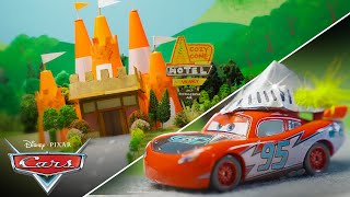 How the Brave ﻿Lightning McQueen Saves Princess Sally  Pixar Cars [upl. by Assilanna]