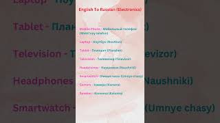 English To Russian Translate Electronic Names Part 1 learn russian in minutes vocabulary [upl. by Myers]