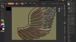 Sculpting bas relief wings in ZBrush for a custom derby cover project [upl. by Kruger]