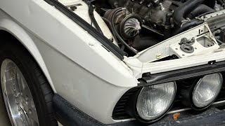 Holset HE351 fitment on BMW 528e X E28Goodies Turbo Manifold [upl. by Yardna]