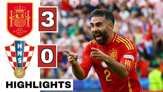 🔴Spain vs Croatia 30 HIGHLIGHTS Morata Fabian Ruiz Dani Carvajal GOALS  EURO 2024 [upl. by Furlong]