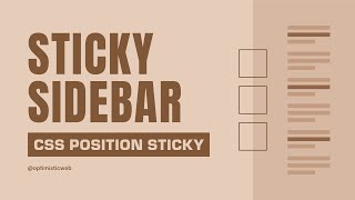 Creating Sticky Sidebars in CSS  Tips and Troubleshooting [upl. by Aborn]