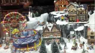 Miniture Model Christmas village Dobbies in Speke Liverpool [upl. by Noryahs]