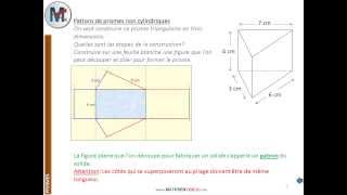 5ème  PRISMES  Patrons de prismes non cylindriques [upl. by Ferri]