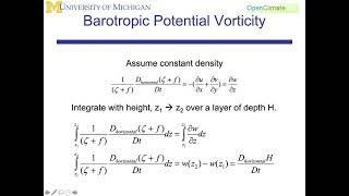 1420 Dynamic Meteorology Potential Vorticity Barotropic amp Baroclinic [upl. by Ebonee]