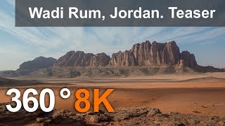 360 video Wadi Rum Desert The Valley of the Moon Jordan Teaser 8K aerial video [upl. by Abbott]