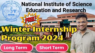 Free Winter Internship 2024 at NISER School of Biological Sciences – Apply Now [upl. by Jansen]