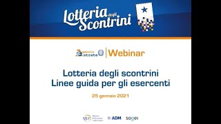 Lotteria degli scontrini  Webinar 25012021  Linee guida per gli esercenti [upl. by Nanji473]