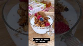 GRANOLA CASERA en 1 MINUTO shorts recetas [upl. by Torhert]