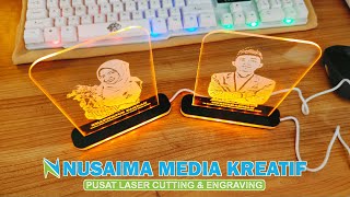 CARA BIKIN LAMPU HIAS  LAMPU TIDUR AKRILIK MUDAH UNTUK PEMULA MENGGUNAKAN MESIN LASER [upl. by Atteselrahc]