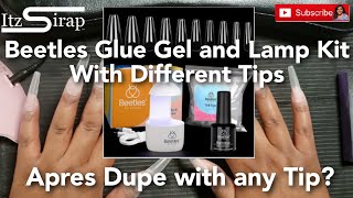 Beetles Nail Tip and Glue Gel Kit w Different Tips  Beetles Mini Lamp  20 Apres Dupe  Itz Sirap [upl. by Waiter]