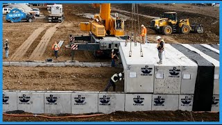 HUGE PRECAST CONCRETE PANELS Production Machines amp Installation Process Aluminum Forming System [upl. by Tlok]