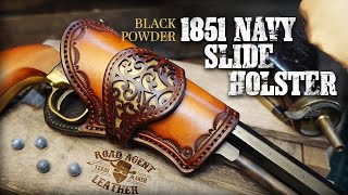 Making a Leather Slide Holster for an 1851 Navy  Leather Craft ASMR [upl. by Ettelimay]