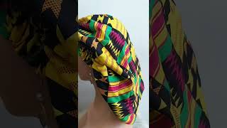 Fashionable African Fabric Pattern Bonnet Review [upl. by Winchester]