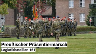 Preußischer Präsentiermarsch beim Logistikbataillon 161  genialer Ton  Heeresmusikkorps Hannover [upl. by Garibald]