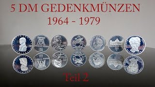 5 DM Gedenkmünzen Silber BRD 1973  1979 [upl. by Aikyn]