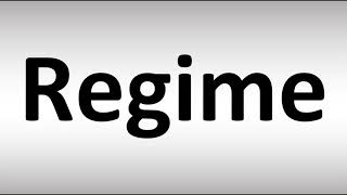 How to Pronounce Regime [upl. by Ateuqram111]