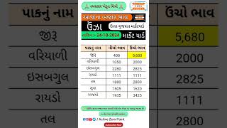 ઉંઝા માર્કેટ યાર્ડ  આજના બજાર ભાવ  24102024  Unjha Market Yard  Aaj Na Bajar Bhav [upl. by Nairde]