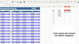 Exceltabelle für Treppenreinigung [upl. by Bowerman]