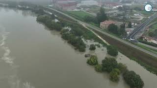 Rovigo fiume Po in piena allagate le aree golenali [upl. by Tegan]