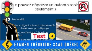 2024 Examen théorique saaq Québec  Sécurité routière au Canada test 3 [upl. by Avraham362]