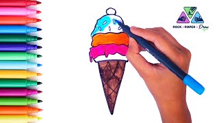 How to draw a Delicious Melting ICE CREAM with markers [upl. by Nerland]