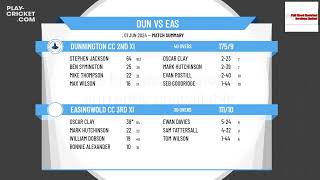 Dunnington CC 2nd XI v Easingwold CC 3rd XI [upl. by Gnohp306]