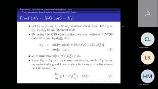 Partially Concatenated CSS Codes Achieving the Quantum GilbertVarshamov Bound Asymptotically [upl. by Lynsey]