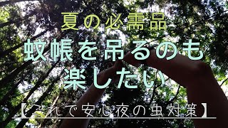 【バグネット】夏のタープ泊に欠かせないソロキャンプ虫対策 [upl. by Yerdna]