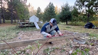 Building A VERY SIMPLE Off Grid Cabin Foundation Pads And Beams [upl. by Bausch]