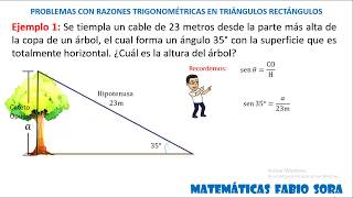 Problemas con razones trigonométricas en triángulos rectángulos Ejercicio 1 [upl. by Llehctim]