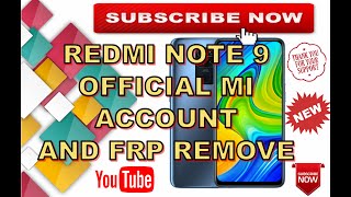 REDMI NOTE 9 MI ACCOUNT BY SERVER AND FRP BYPASS [upl. by Ynneh]