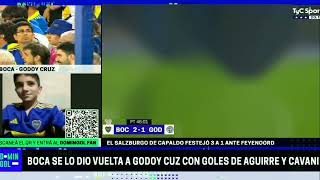 Boca 4  Godoy Cruz 1  Final Primer TiempoDomingol  TyC Sports [upl. by Ahtram]