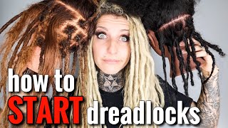 6 different ways to START dreadlocks with demonstrations🙌🏼 [upl. by Ynaffik]