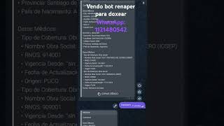 vendo bot para doxear personas con DNI trap renaper doxeo doxing argentina milei [upl. by Eneleuqcaj221]