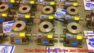 stainless steel worm gearbox screw jack  JSS10T  lift mechanism  vérin à vis en acier inoxydable [upl. by Ramses13]