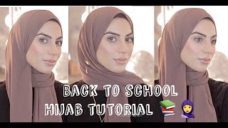 Back To School Hijab Styles  Quick And Easy Chiffon Hijab Tutorial Pinless [upl. by Herby]