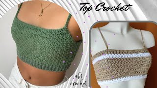 CROCHET TUTORIAL  Crop top paso a paso [upl. by Inalel826]