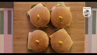 How to Make Juicy and Tender Burgers on the Philips Smokeless Grill  HD637194 [upl. by Nelav]