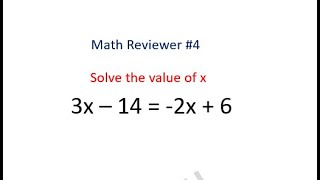 Math Reviewer 4  Solving Linear Equation [upl. by Lorusso]