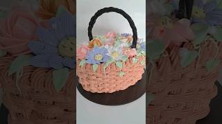 flower 🌼 basket cake design cakedecorating cakeshorts ytviralvideo [upl. by Alejandra]