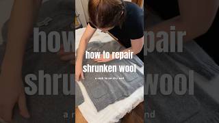 how to stretch shrunken wool thriftfinds mending slowfashion vintagestyle laundrytips thrift [upl. by Airemaj]