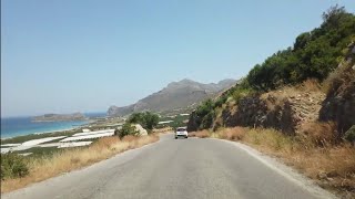 4KDriving to Falassarna beach Crete Greece [upl. by Nosle]